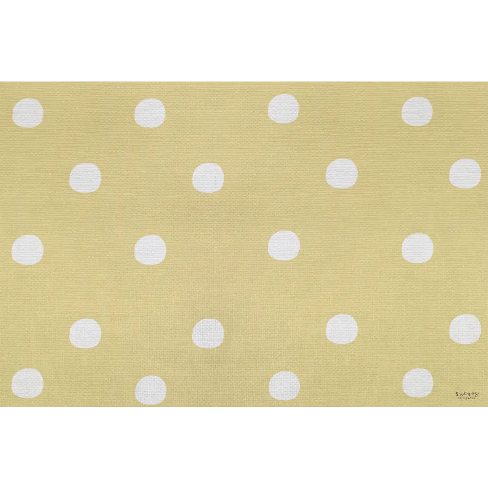 Alfombra Vinilica 120x160 Mod. DOTS MOSTAZA - Sueños de Cigueña