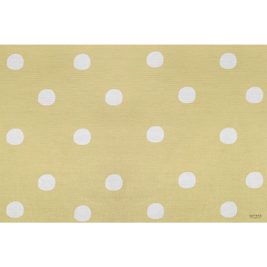 Alfombra Vinilica 120x160 Mod. DOTS MOSTAZA - Sueños de Cigueña
