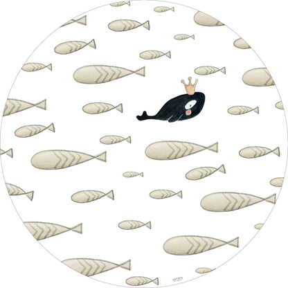Alfombra Vinilica BALLENAS 95cm diametro - Sueños de Cigueña