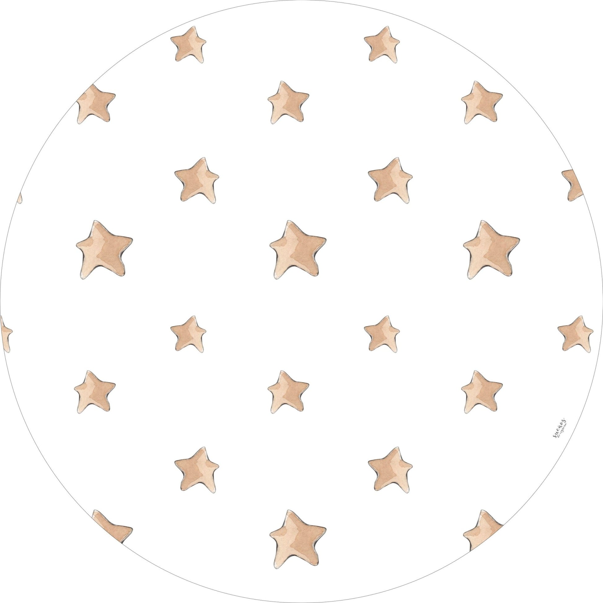 Alfombra Vinilica STARS 95cm diametro - Sueños de Cigueña