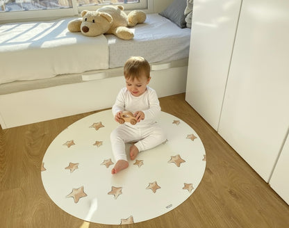 Alfombra Vinilica STARS 95cm diametro - Sueños de Cigueña