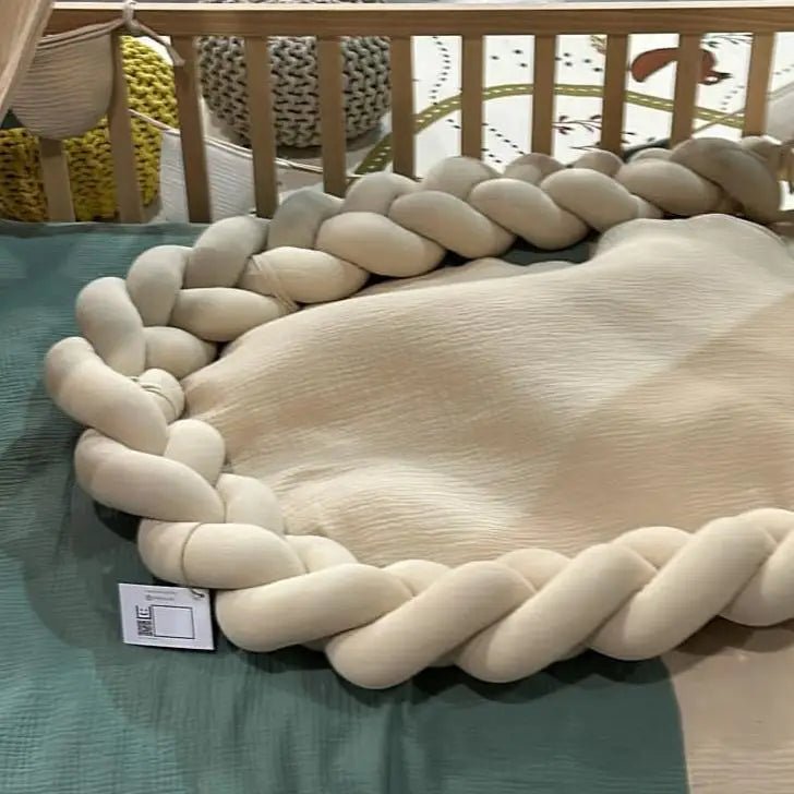 Trenza Protector de Cuna 180cm BEIGE Muselina - Sueños de Cigueña