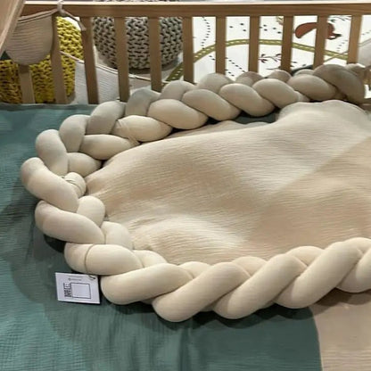 Trenza Protector de Cuna 180cm BEIGE Muselina - Sueños de Cigueña