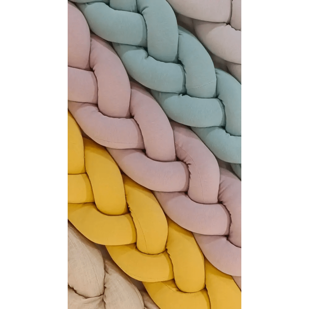 Trenza Protector de Cuna 180cm BEIGE Muselina - Sueños de Cigueña