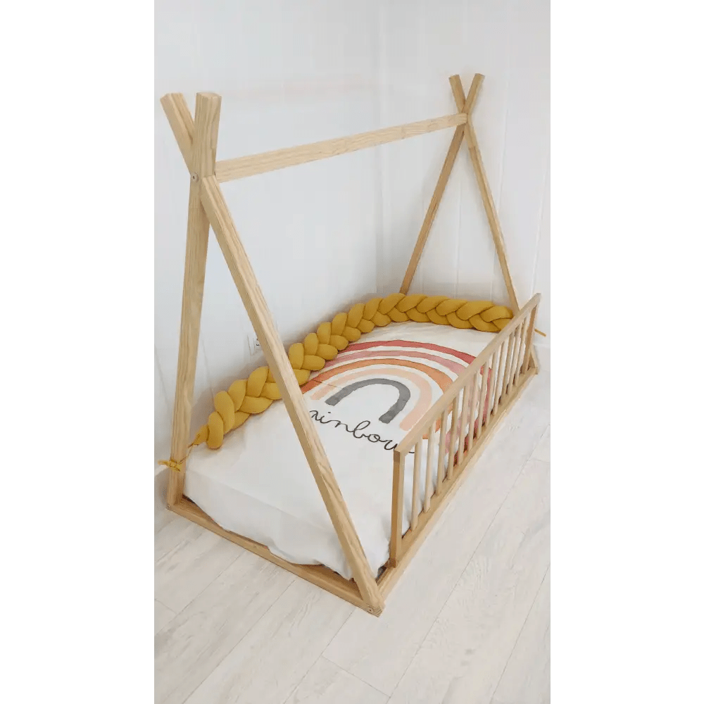 Trenza Protector de Cuna 180cm MOSTAZA - Sueños de Cigueña 