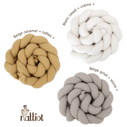 Trenza Protector de Cuna 200cm BOUCLE TOFFEE - Sueños de Cigueña 