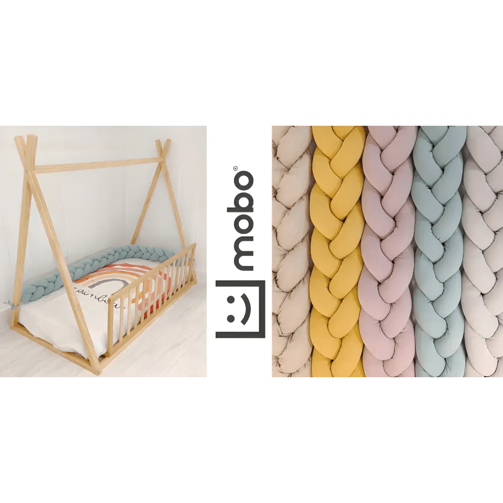 Trenza Protector de Cuna 210cm ROSA - Sueños de Cigueña