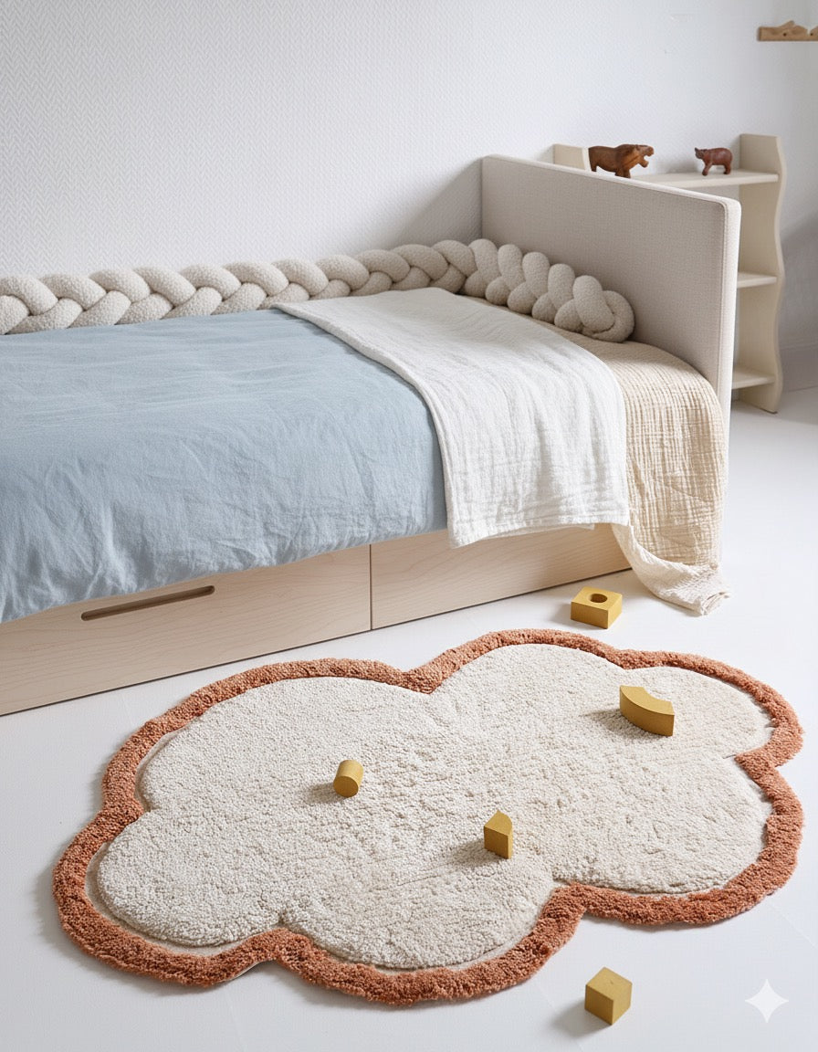 Trenza Protectora de Cuna y cama 200cm BOUCLE BLANCO - Sueños de Cigueña 