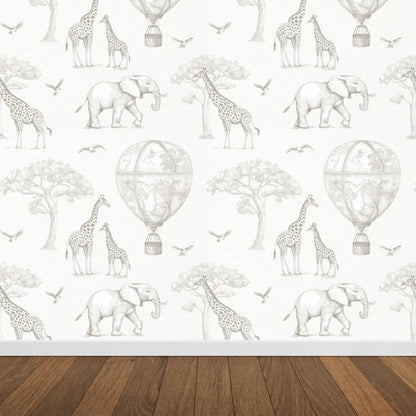 Papel Pintado Infantil Jirafas & Globos - Sueños de Cigueña 