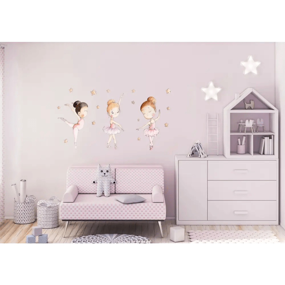 Vinilo de Tela Infantil. BAILARINAS Colección BAILAMOS - Sueños de Cigueña 