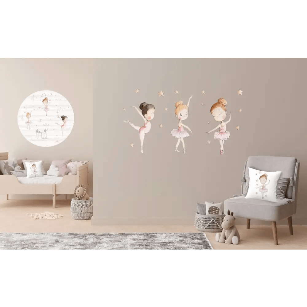 Vinilo de Tela Infantil. BAILARINAS Colección BAILAMOS - Sueños de Cigueña 