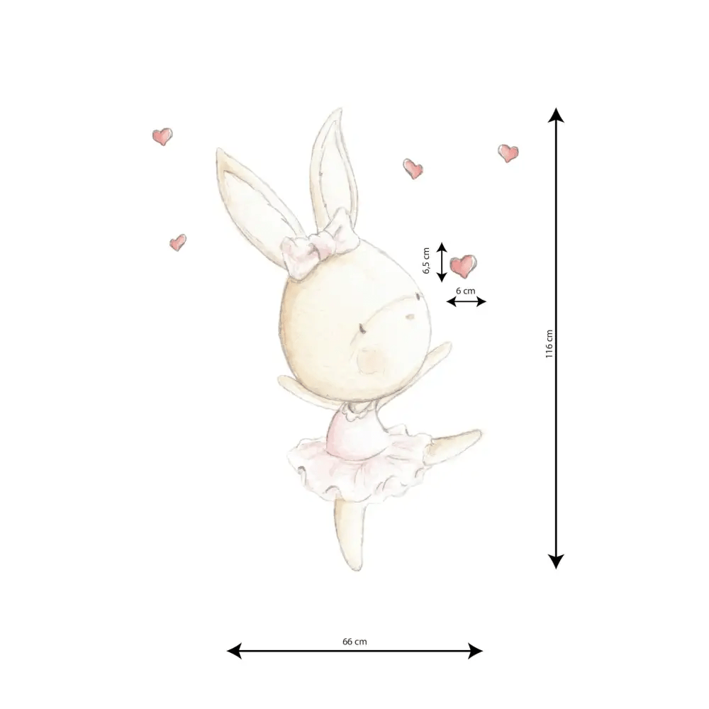 Vinilo de Tela Infantil Conejita Bailarina DANCE RABBIT 01 - Sueños de Cigueña 