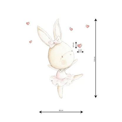 Vinilo de Tela Infantil Conejita Bailarina DANCE RABBIT 01 - Sueños de Cigueña 