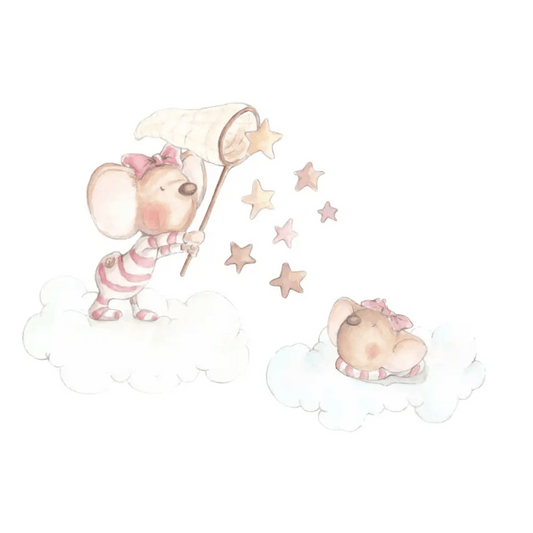 Vinilo Decorativo Infantil ATRAPANDO UNA ESTRELLA - Sueños de Cigueña