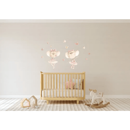 Vinilo Decorativo Infantil BAILANDO CON MARIPOSAS - Sueños de Cigueña
