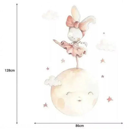 Vinilo Decorativo Infantil BAILANDO EN LA LUNA - Sueños de Cigueña 
