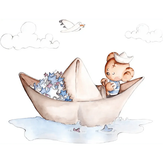 Vinilo Decorativo Infantil BARQUITO DE PAPEL - SUEÑOS DE CIGUEÑA - Sueños de Cigueña 