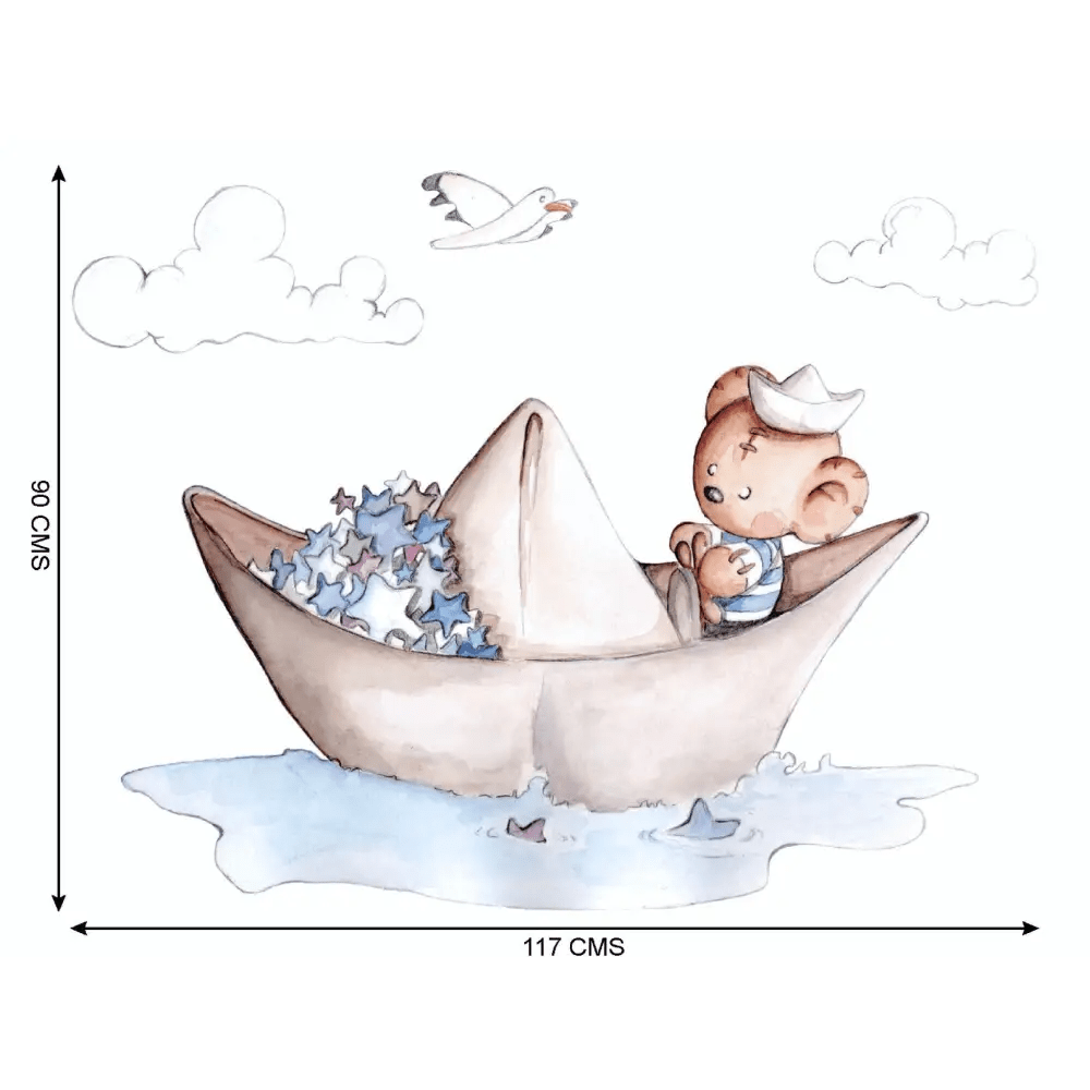 Vinilo Decorativo Infantil BARQUITO DE PAPEL - SUEÑOS DE CIGUEÑA - Sueños de Cigueña 