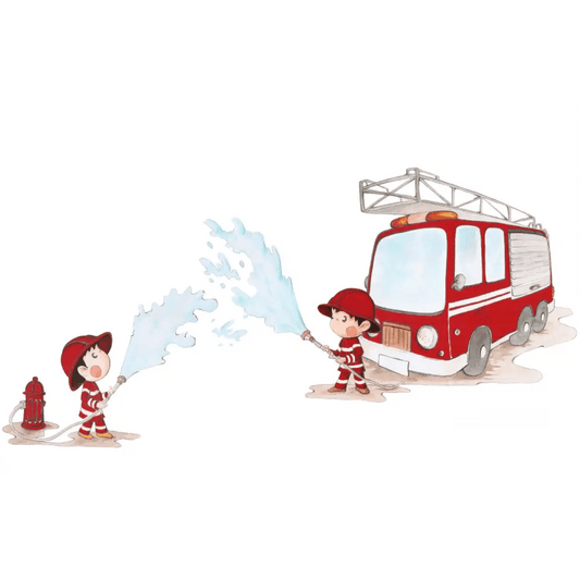 Vinilo Decorativo Infantil BOMBEROS - Sueños de Cigueña 
