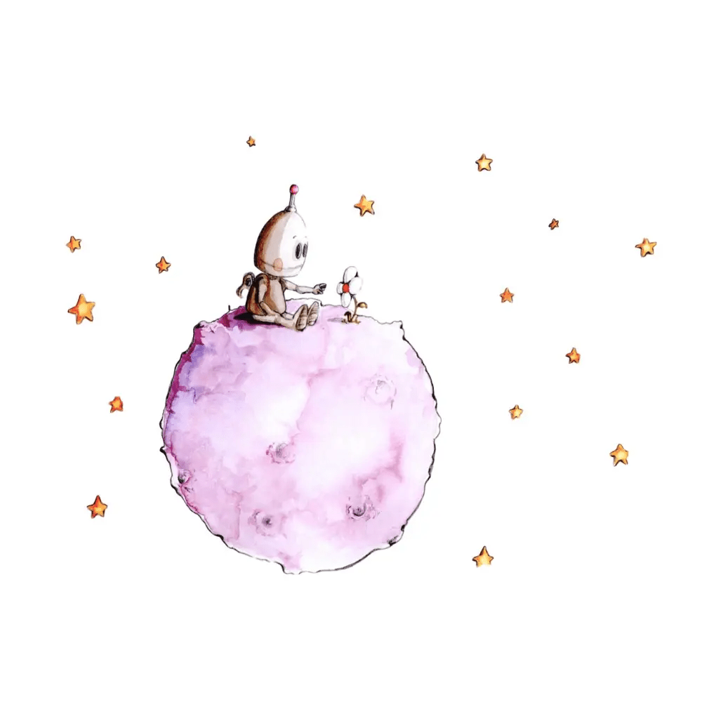 Vinilo Decorativo Infantil BOTTY EN EL PLANETA - Sueños de Cigueña