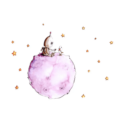 Vinilo Decorativo Infantil BOTTY EN EL PLANETA - Sueños de Cigueña