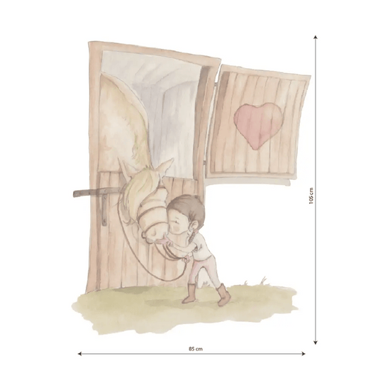 Vinilo Decorativo Infantil Caballos LOVE HORSE GIRL - Sueños de Cigueña 