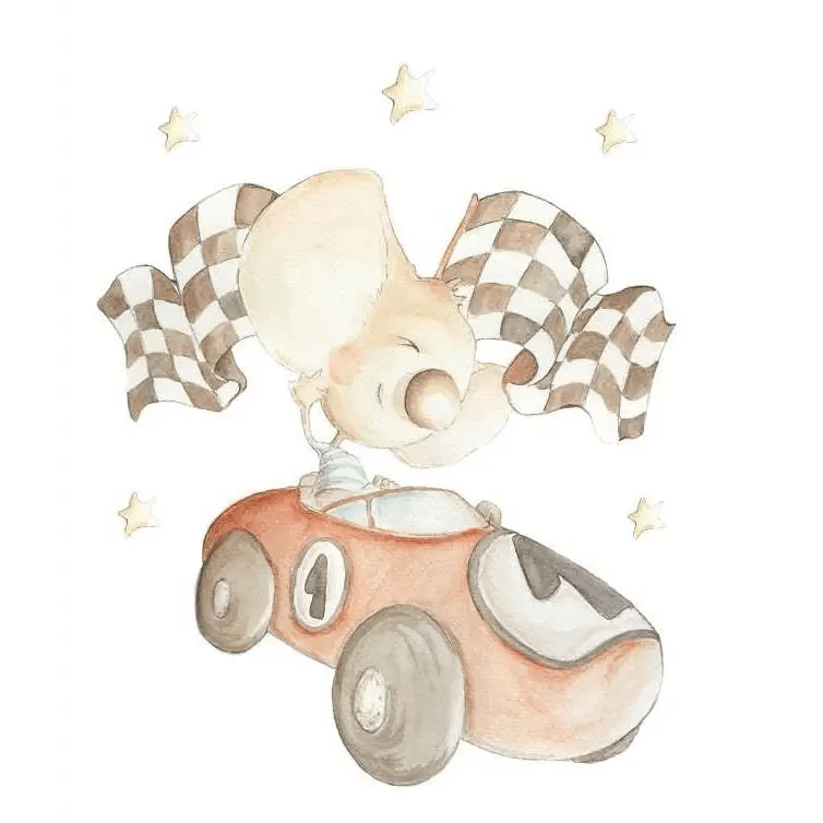 Vinilo Decorativo Infantil COCHE DE CARRERAS - Sueños de Cigueña 