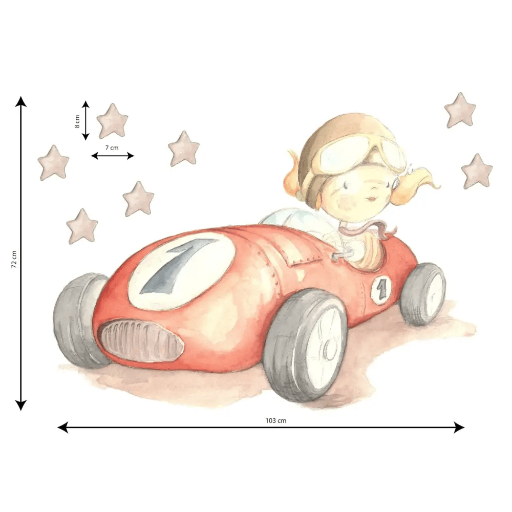Vinilo Decorativo Infantil Coche FAST CAR - SUEÑOS DE CIGUEÑA - Sueños de Cigueña 