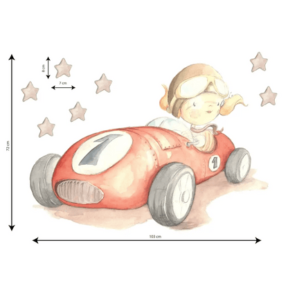 Vinilo Decorativo Infantil Coche FAST CAR - SUEÑOS DE CIGUEÑA - Sueños de Cigueña 