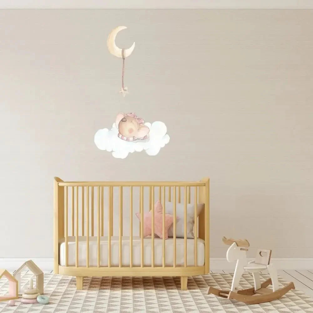 Vinilo Decorativo Infantil DULCES SUEÑOS NIÑA - SUEÑOS DE CIGUEÑA - Sueños de Cigueña 