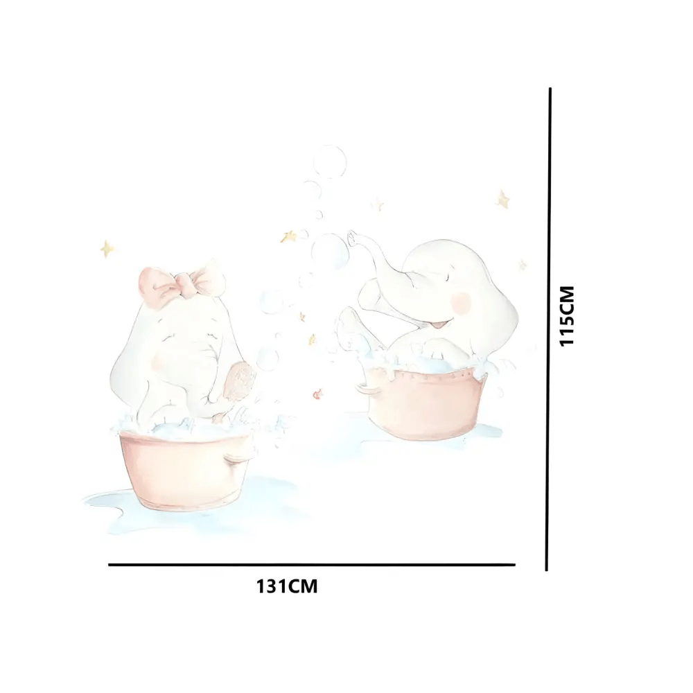 Vinilo Decorativo Infantil ELEFANTITOS AL BAÑO - SUEÑOS DE CIGUEÑA - Sueños de Cigueña 