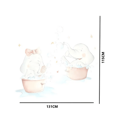 Vinilo Decorativo Infantil ELEFANTITOS AL BAÑO - SUEÑOS DE CIGUEÑA - Sueños de Cigueña 