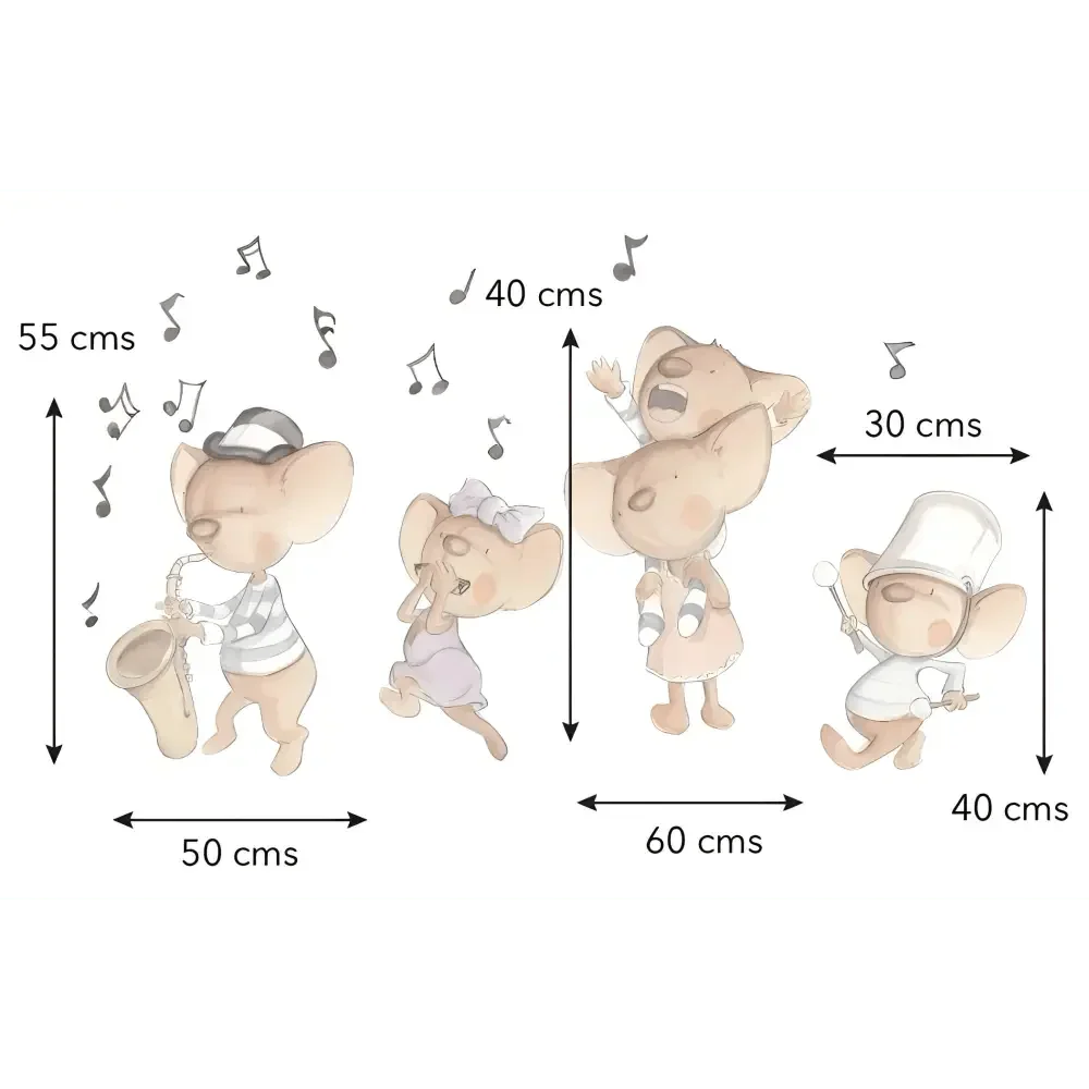 Vinilo Decorativo Infantil FAMILIA DE RATITAS - SUEÑOS DE CIGUEÑA - Sueños de Cigueña 