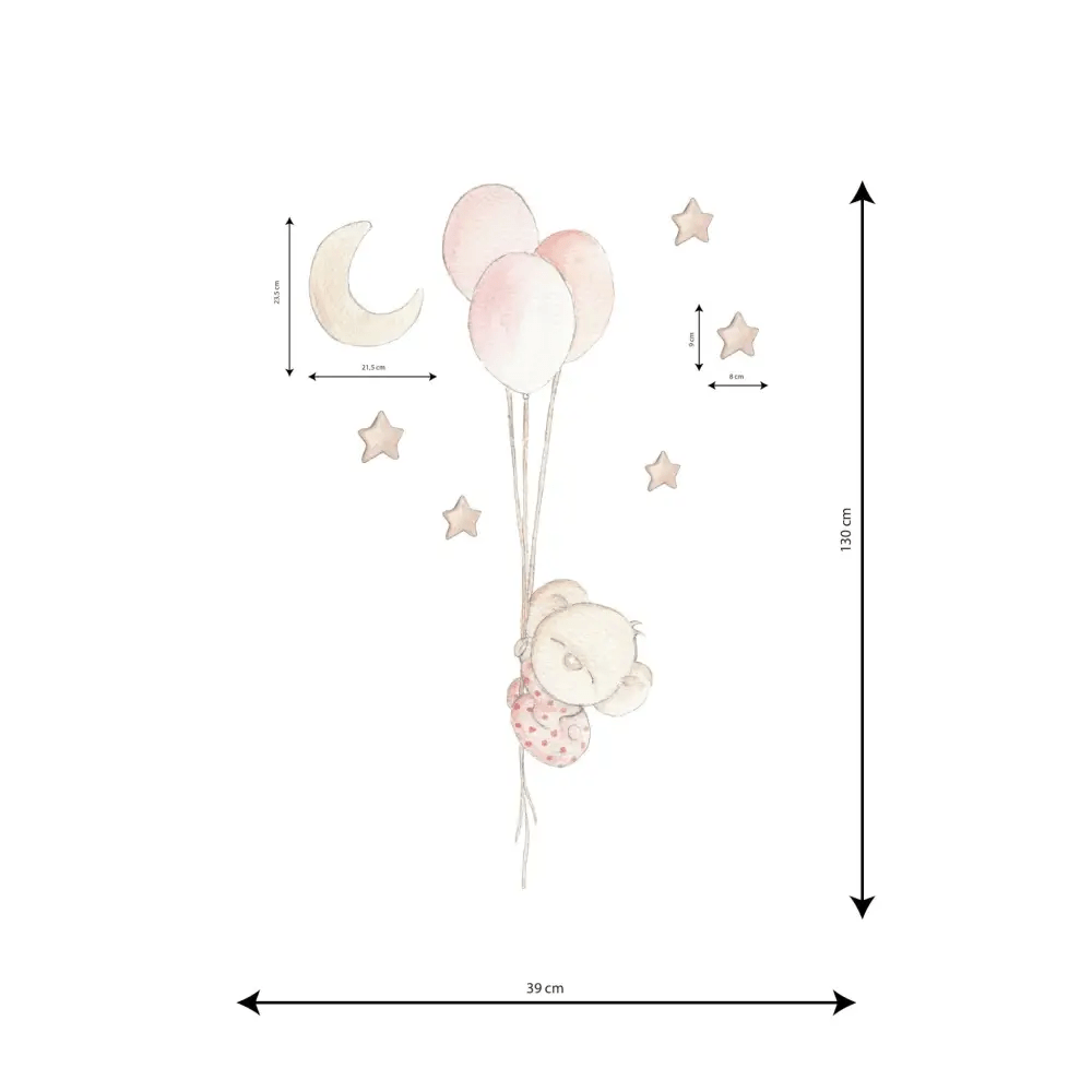 Vinilo Decorativo Infantil Globos bebé BALLOON GIRL - SUEÑOS DE CIGUEÑA - Sueños de Cigueña 