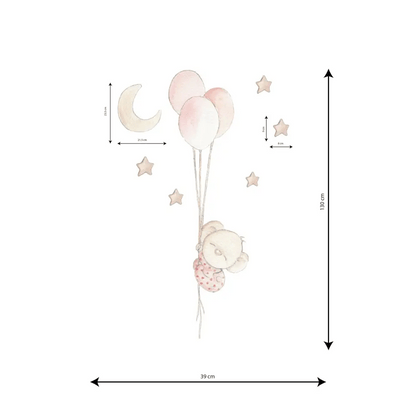 Vinilo Decorativo Infantil Globos bebé BALLOON GIRL - SUEÑOS DE CIGUEÑA - Sueños de Cigueña 