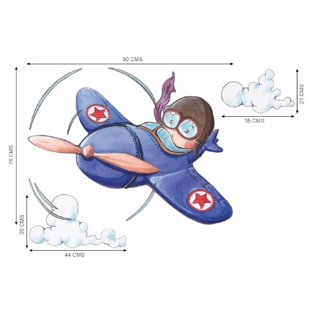 Vinilo Decorativo Infantil NIKKO EL AVIADOR - SUEÑOS DE CIGUEÑA - Sueños de Cigueña 