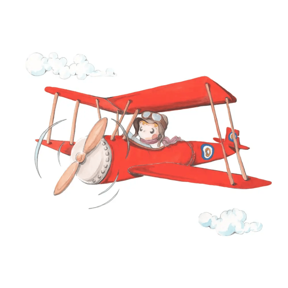 Vinilo Decorativo Infantil PEPO EL AVIADOR - SUEÑOS DE CIGUEÑA - Sueños de Cigueña 