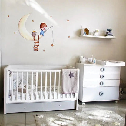 Vinilo Decorativo Infantil PESCANDO EN LA LUNA - Sueños de Cigueña 
