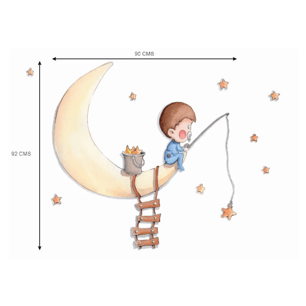 Vinilo Decorativo Infantil PESCANDO EN LA LUNA - Sueños de Cigueña 