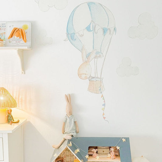 Vinilo Decorativo Infantil RABBIT IN BALLOON - Sueños de Cigueña 