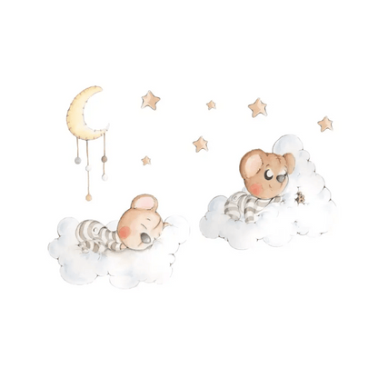 Vinilo Decorativo Infantil SOÑANDO ENTRE NUBES - Sueños de Cigueña 