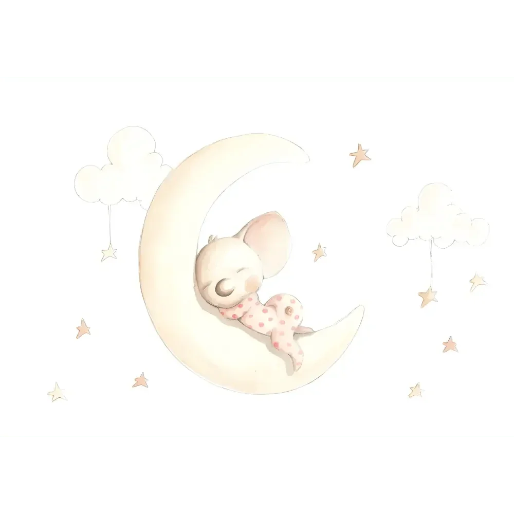 Vinilo Decorativo Infantil SUEÑOS EN LA LUNA - SUEÑOS DE CIGUEÑA - Sueños de Cigueña 