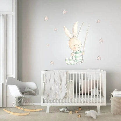 Vinilo Decorativo Infantil SWING RABBIT - Sueños de Cigueña 