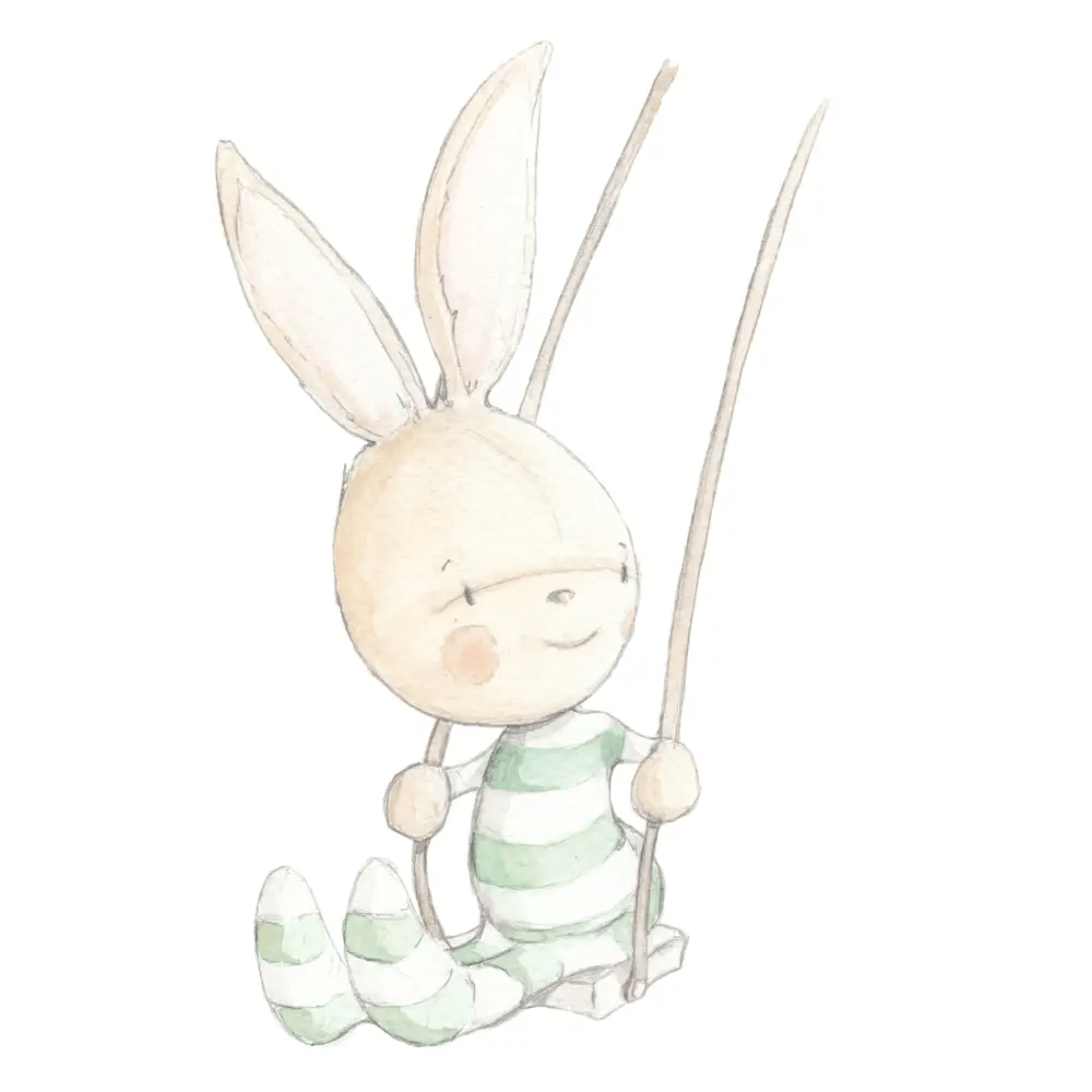 Vinilo Decorativo Infantil SWING RABBIT - Sueños de Cigueña 