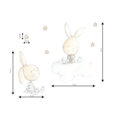 Vinilo Decorativo Infantil TWIN RABBIT - Sueños de Cigueña 