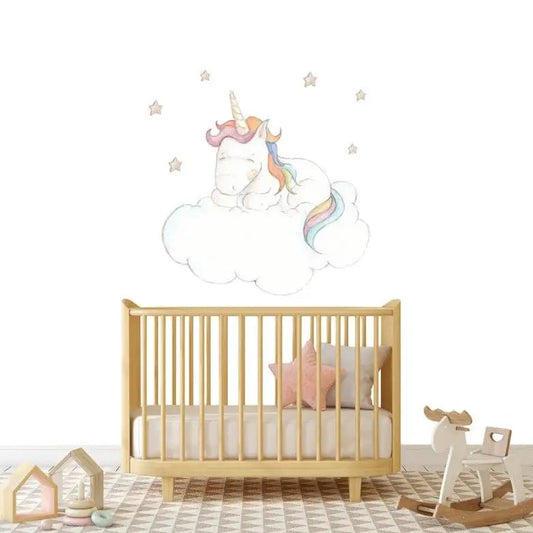 Vinilo Decorativo Infantil UNICORN SLEEPING - Sueños de Cigueña 