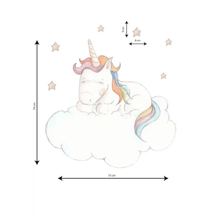 Vinilo Decorativo Infantil UNICORN SLEEPING - Sueños de Cigueña 