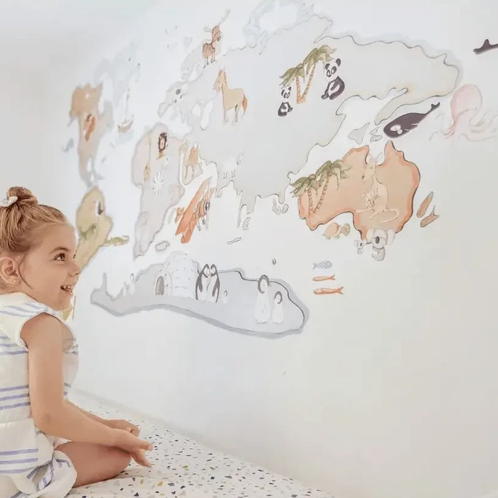 VINILO INFANTIL I MAPAMUNDI 180x120cm