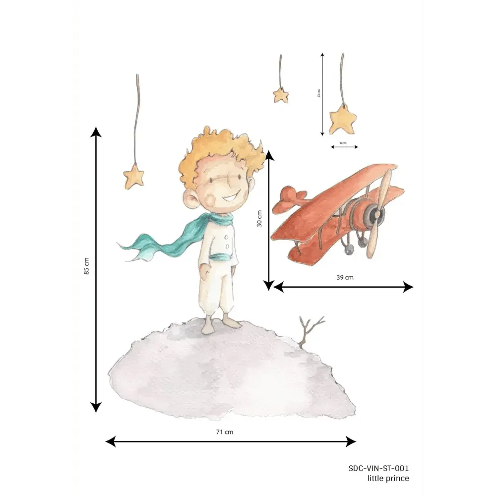 Vinilo Decorativo Little Prince para Decoración Infantil - Sueños de Cigueña 