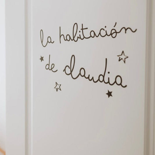 Vinilo Personalizado "La habitación de..." - Sueños de Cigueña 